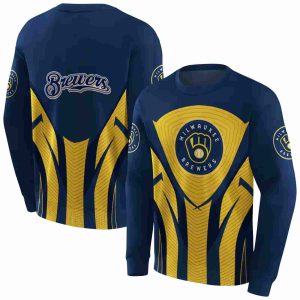 Milwaukee Brewers Concentric Lines All Over Print Sweatshirt