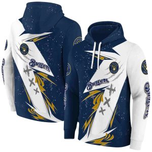 Milwaukee Brewers Dynamic Slash All Over Print Hoodie