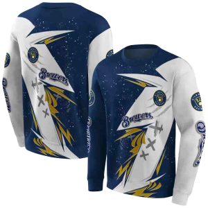 Milwaukee Brewers Dynamic Slash All Over Print Sweatshirt