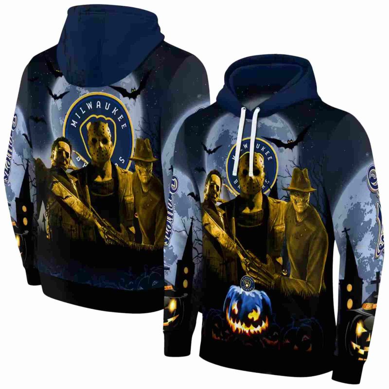 Miwaukee Brewers Friends Horror Halloween Vibes AOP Hoodie 1