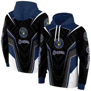 Milwaukee Brewers Futuristic Pattern All Over Print Hoodie