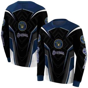Milwaukee Brewers Futuristic Pattern All Over Print Sweatshirt