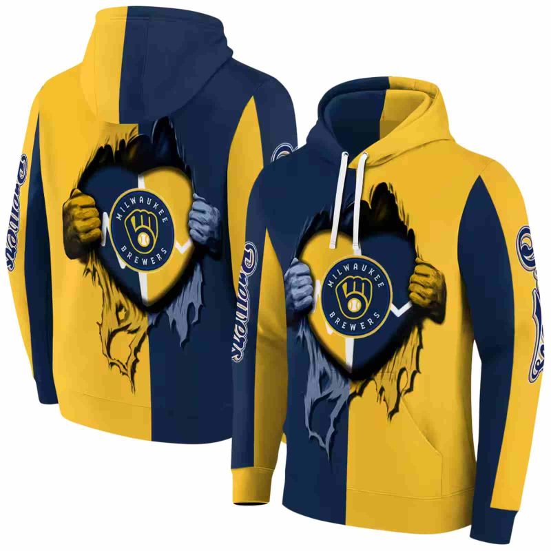 Miwaukee Brewers Heartbeat Graphic AOP Hoodie 1