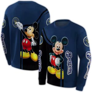 Milwaukee Brewers Mickey Mouse All Over Print Sweatshirt