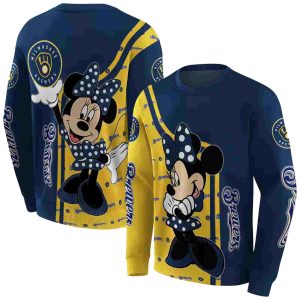 Milwaukee Brewers Minnie Mouse All Over Print Sweatshirt