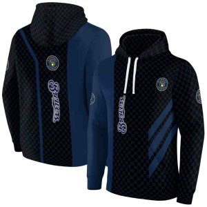 Milwaukee Brewers Monogram Pattern All Over Print Hoodie