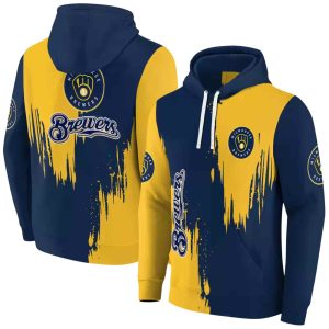 Milwaukee Brewers Splatter Effect All Over Print Hoodie