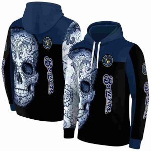 Milwaukee Brewers Sugar Skull All Over Print Hoodie