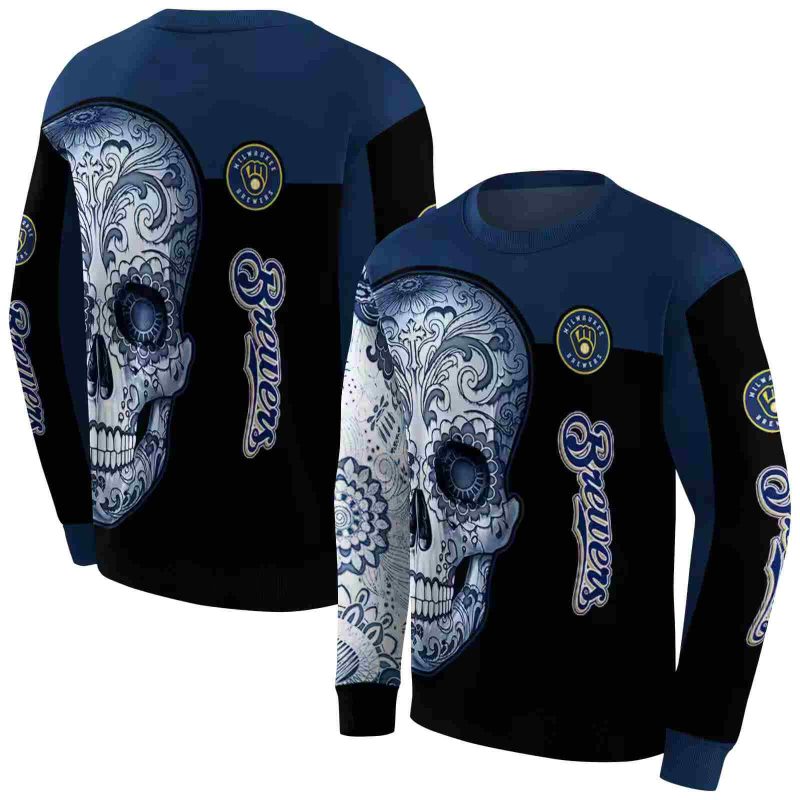 Miwaukee Brewers Sugar Skull AOP Sweatshirt 1