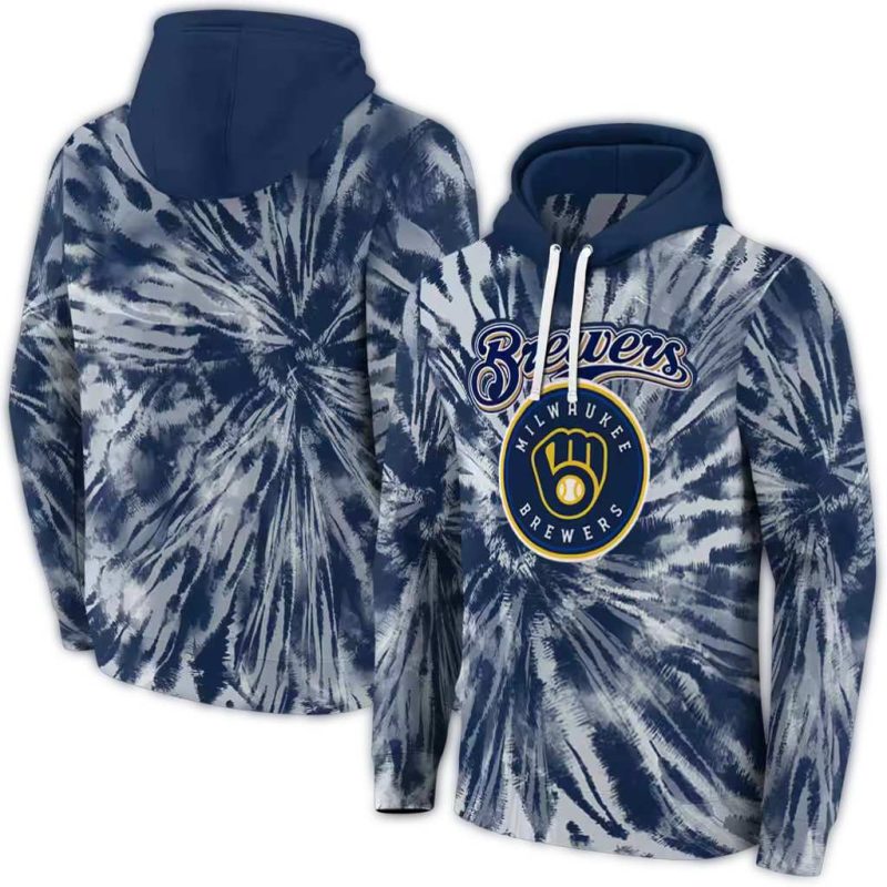Miwaukee Brewers Tie Dye Pattern AOP Hoodie 1