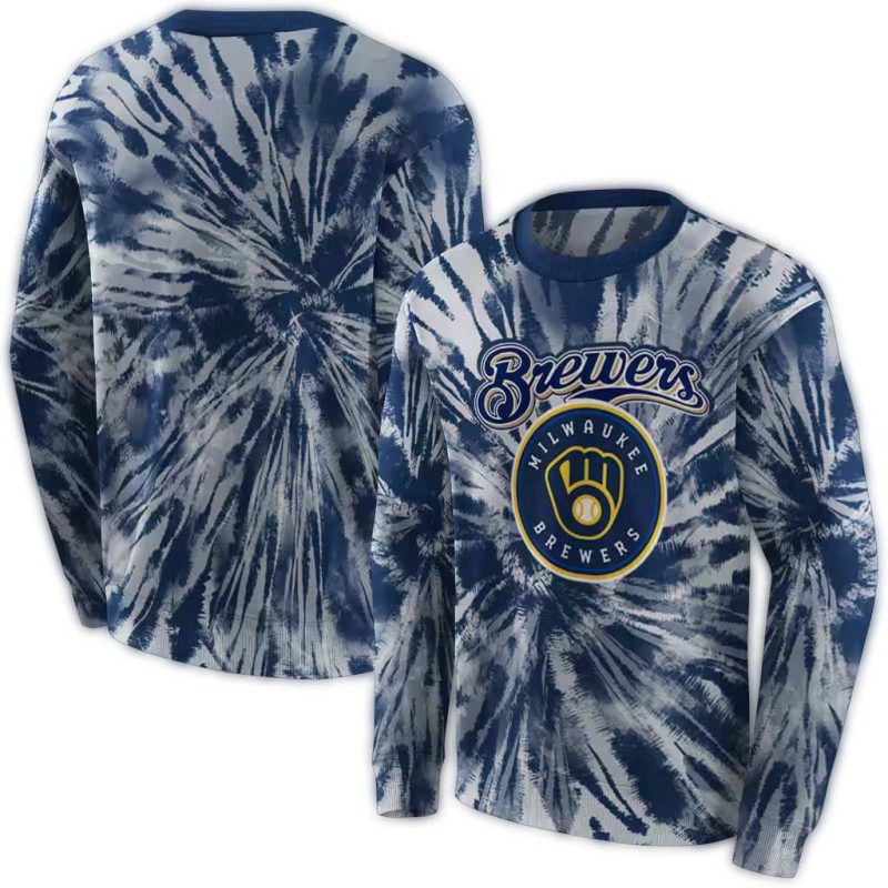 Miwaukee Brewers Tie Dye Pattern AOP Sweatshirt 1