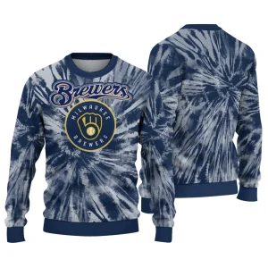 Milwaukee Brewers Tie Dye Pattern Ugly Sweater