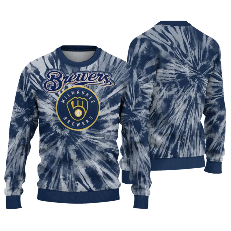 Miwaukee Brewers Tie Dye Pattern Ugly Sweater 1
