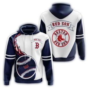 Boston Red Sox Fire Ball All Over Print Hoodie