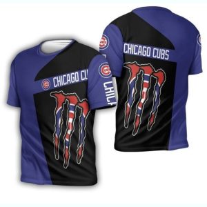 Monster Energy Chicago Cubs All-Over Print T-Shirt for Fans