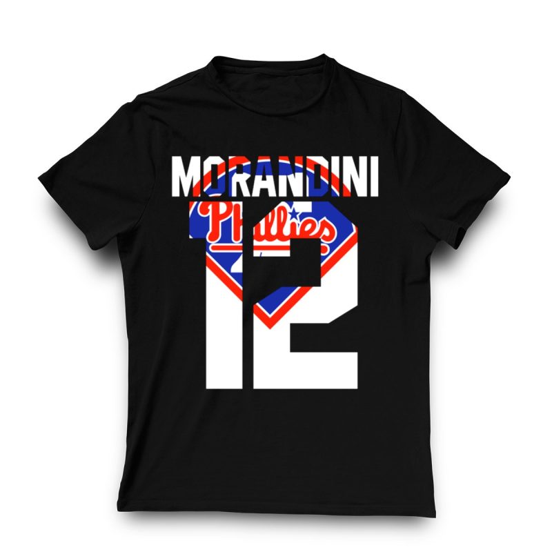 Retro 1993 Philadelphia Phillies Morandini Baseball T-Shirt for Fans - Image 3