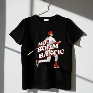 Philadelphia Phillies Mr Bohm Baseball Player Action Graphic T-Shirt