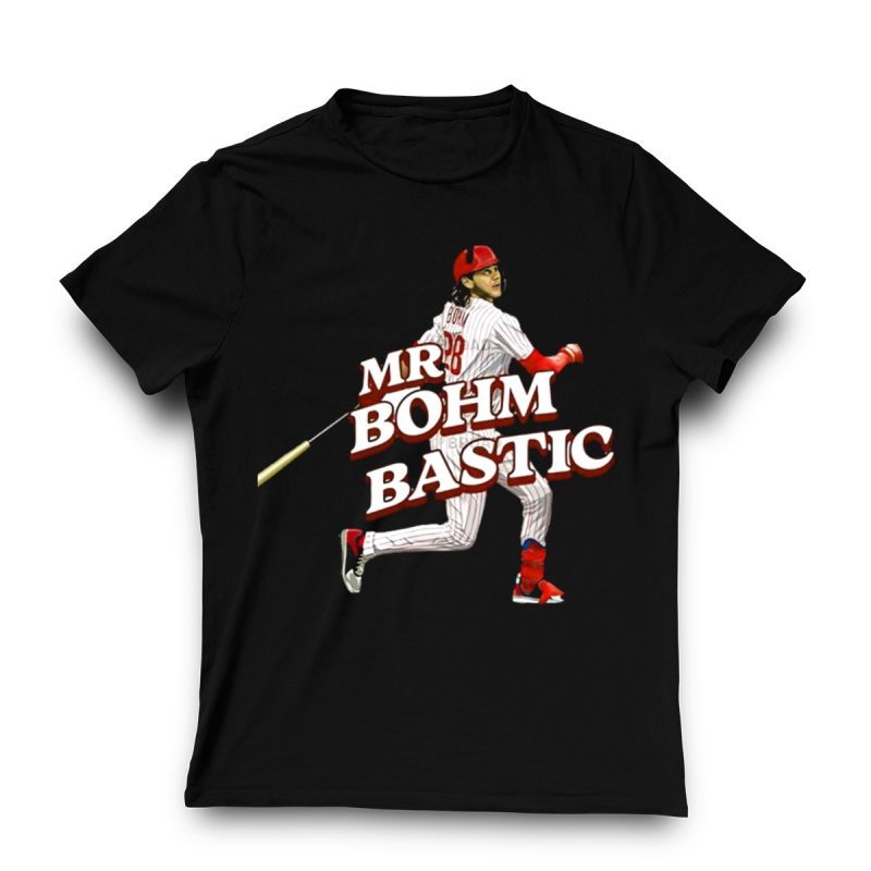 Philadelphia Phillies Mr Bohm Baseball Player Action Graphic T-Shirt - Image 3