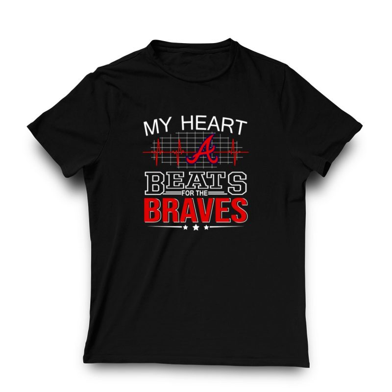 Atlanta Braves Heartbeat T-Shirt - My Heart Beats For The Braves - Image 3