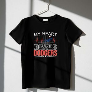 Los Angeles Dodgers Heartbeat Graphic T-Shirt For Fans