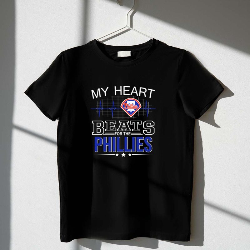 My Heart Beats for You Phillies T-Shirt - Ideal Fan Gear for Supporters