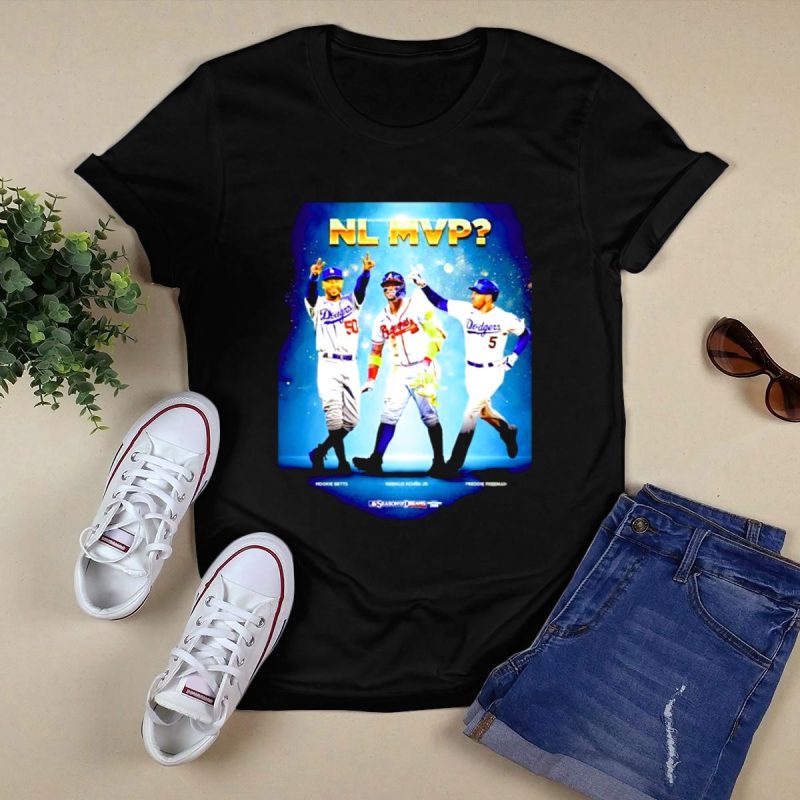 Mookie Betts, Ronald Acuña Jr, Freddie Freeman Dodgers Braves T-Shirt - Image 5
