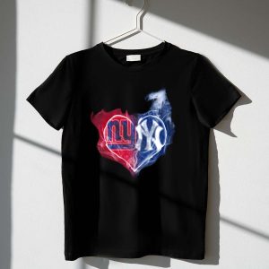 Ny Giants & Yankees Heart Smoke T-Shirt - Perfect For Sports Fans