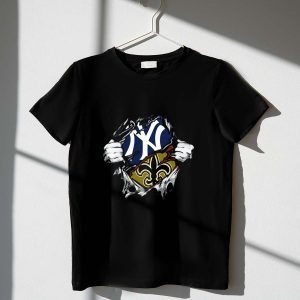 Ny Yankees X New Orleans Saints Torn Reveal T-Shirt - Stylish Sportswear