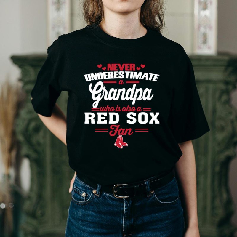 Red Sox Fan Grandpa T-Shirt - Perfect Gift for Sports-Loving Grandfathers - Image 2