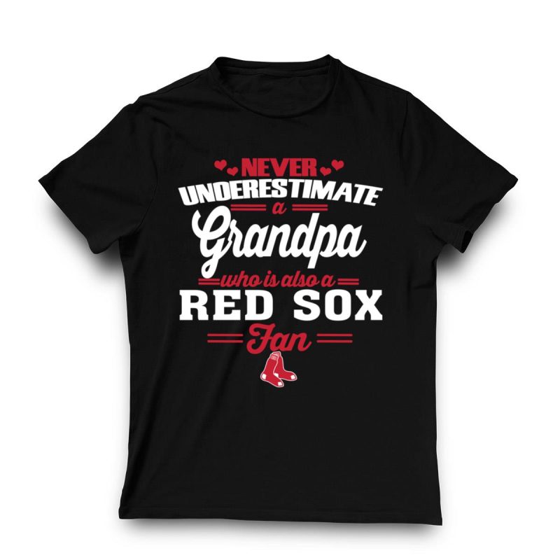 Red Sox Fan Grandpa T-Shirt - Perfect Gift for Sports-Loving Grandfathers - Image 3