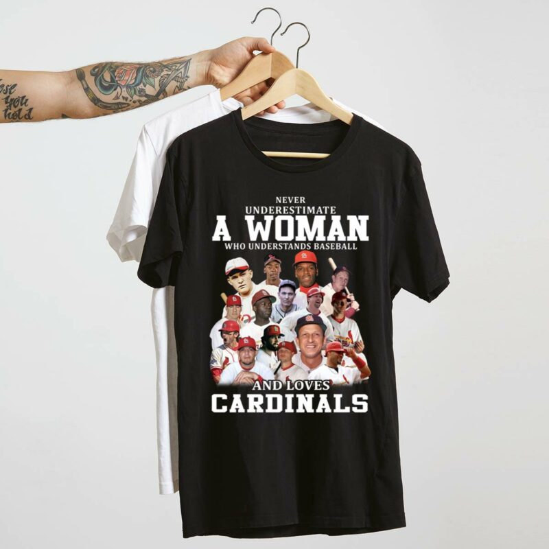 Never Underestimate A Woman Baseball Cardinals Graphic T-Shirt – Unisex Gift