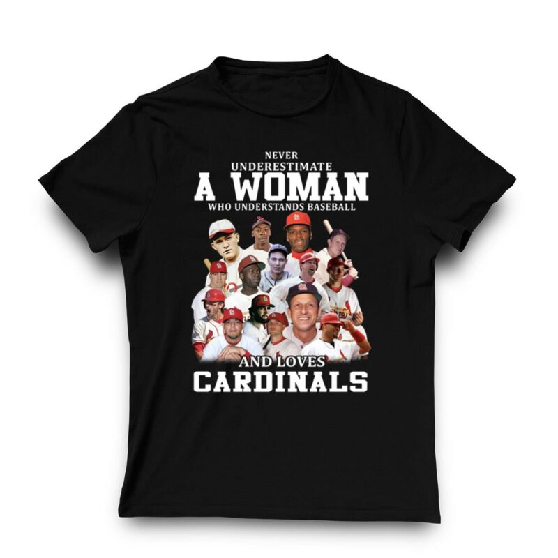 Never Underestimate A Woman Baseball Cardinals Graphic T-Shirt – Unisex Gift - Image 3