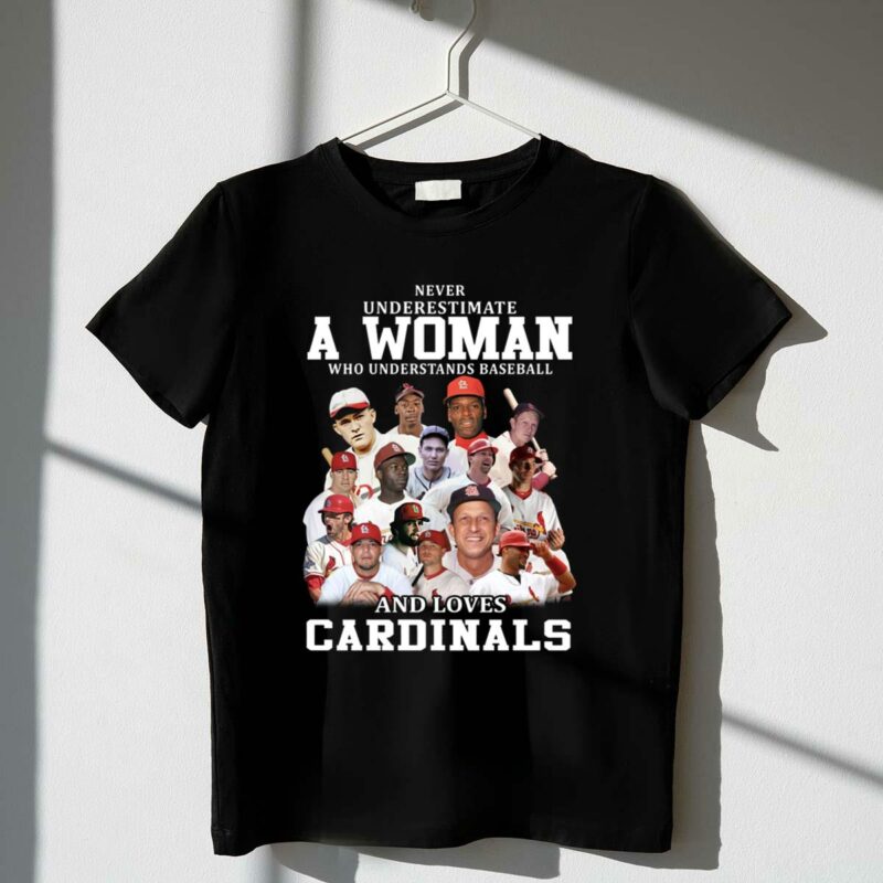 Never Underestimate A Woman Baseball Cardinals Graphic T-Shirt – Unisex Gift - Image 4