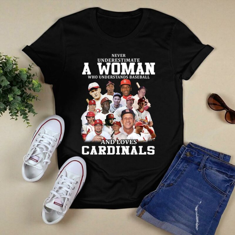 Never Underestimate A Woman Baseball Cardinals Graphic T-Shirt – Unisex Gift - Image 5