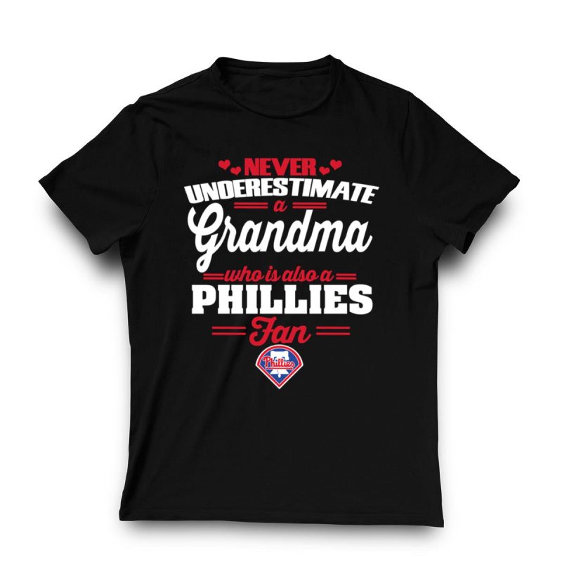 Grandma Phillies Fan T-Shirt - Celebrate Her Unmatched Team Spirit! - Image 3