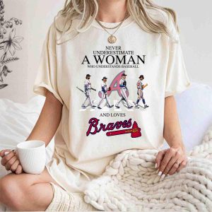 Braves Baseball Women'S T-Shirt - Never Underestimate Her Passion