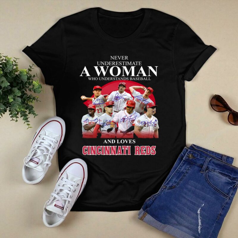 Never underestimate woman who understands baseball and loves cincinnati reds shirt t shirt 0.jpg