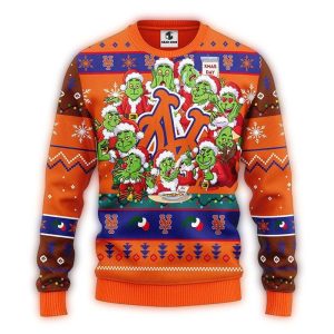 New York Mets Grinch Christmas Ugly Sweater For Holiday Cheer
