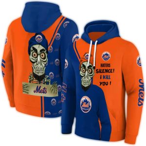 New York Mets Achmed Skull All-Over Print Hoodie For Fans
