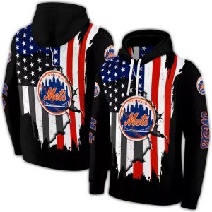 New York Mets American Pride All-Over Print Hoodie For Fans