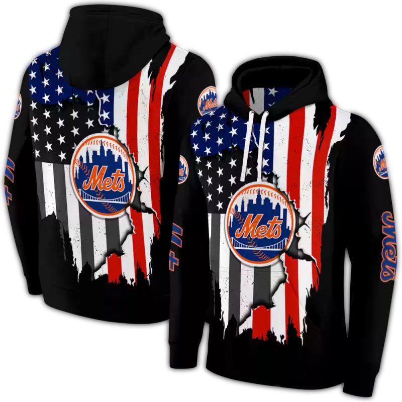 New York Mets American Pride All over Print Hoodie 1