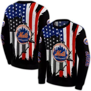 New York Mets American Pride All-Over Print Sweatshirt For Fans