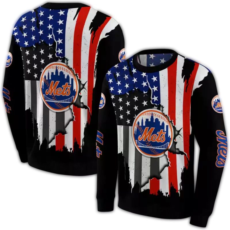 New York Mets American Pride All over Print Sweatshirt 1