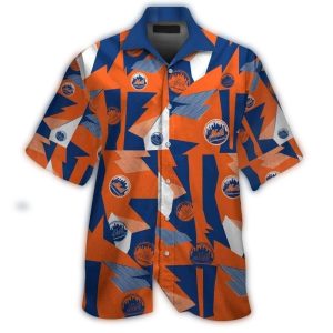 Men'S New York Mets Baseball Hawaiian Shirt - Tropical Team Apparel