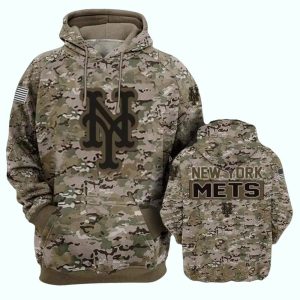 New York Mets Camouflage All Over Print Hoodie For Fans
