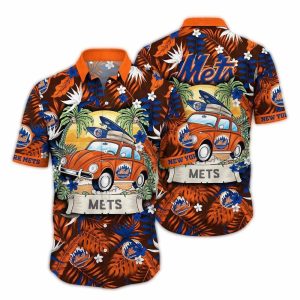 New York Mets Tropical Hawaiian Shirt For Camping And Outdoor Fun