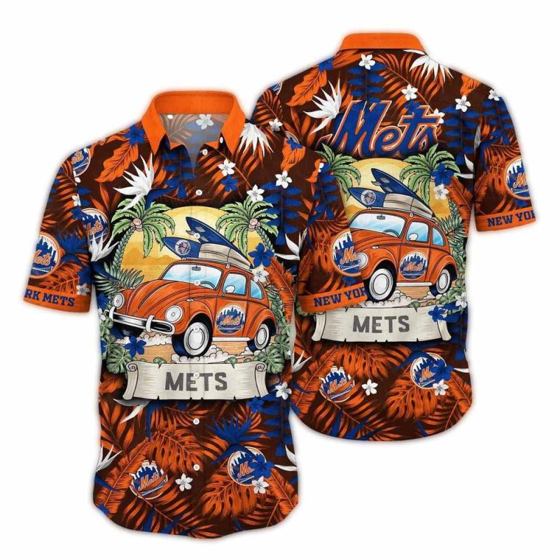 New York Mets Camping Tropical Hawaiian Shirt 1
