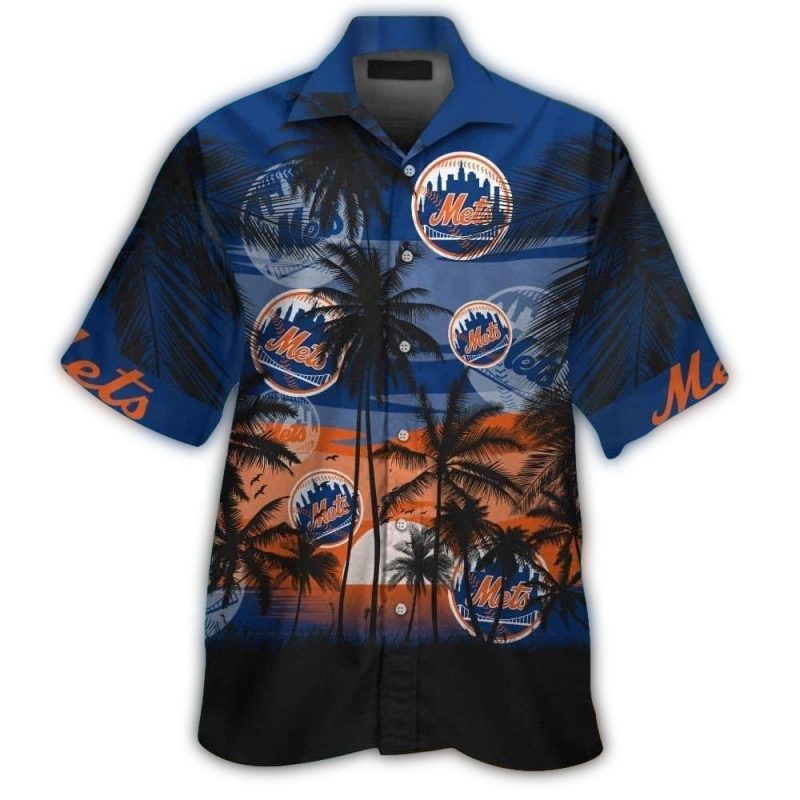 New York Mets Coconut Beach Sunset Tropical Hawaiian Shirt 1