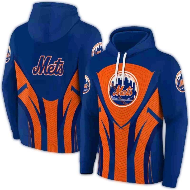New York Mets Concentric Lines All over Print Hoodie 1