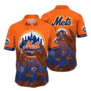 Vintage New York Mets Flamingo Landscape Hawaiian Shirt For Men